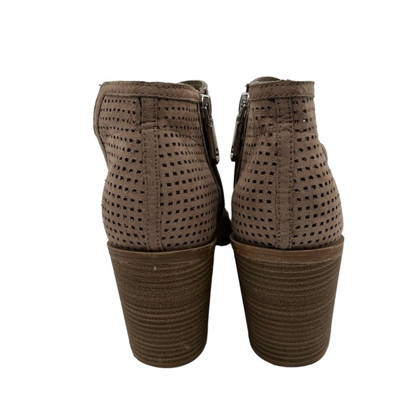DV by Dolce Vita Taupe Perforated Faux Suede Ankle Booties - Picture 5 of 10